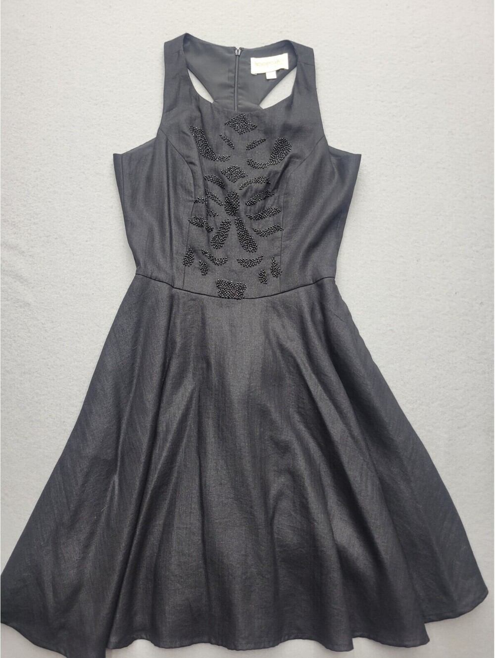 Keepsake Women's Dress Size XS Black Trapeze MIni Sleeveless Solid Beading